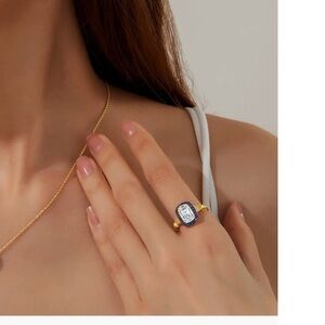 Lafonn Simulated Diamond & Sapphire Art Deco Ring